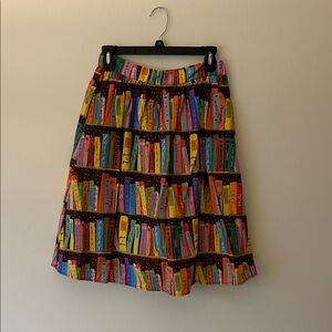 Modcloth Multicolor Book Print A-Line Skirt